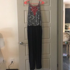 Black and white jump suit